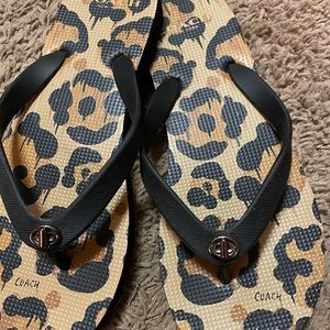 Size 6 Coach flip flops never used